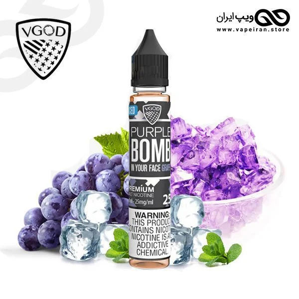 جویس سالت طعم انگور قرمز و یخ VGOD SaltNic Purple Bomb Ice - Image 1